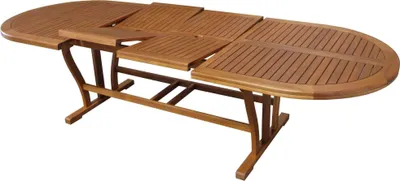 Immagine prodotto di Milani Home - tavolo da giardino ovale allungabile, legno di acacia, 10 posti, marrone, piano 200/300 x 110 cm