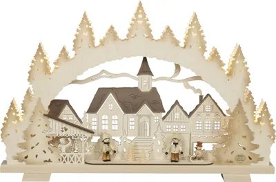 Lichtbogen Weihnachtsmarktzauber, 7-flammig LED, warmweiß, 52x34,5x5 cm