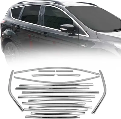 Immagine prodotto di Modanature per finestrini per Ford Kuga 2013-2019 in acciaio inox cromato 18 pz