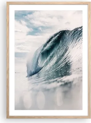 Produktbild von Gerahmtes Poster - Rahmen in heller Eiche - Welle Meer Ozean - 50x70 cm - Wand Bild - Wanddeko - Wandbilder - Kunstposter - Wandposter - Bilderrahmen - Bilder - Kunstdruck - P2NPA50x70-4516