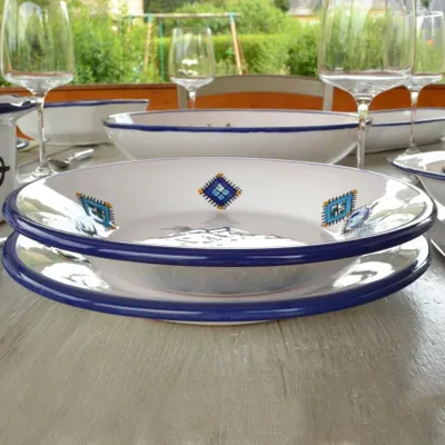 Obrázek produktu pro Assiette creuse Khelel bleu - D 24 cm