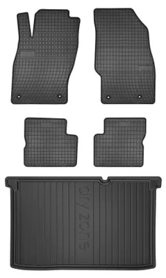 Produktbild von Gummimatten + Kofferraumwanne für Opel Corsa D 2006-2014 (Schrägheck, unterer Ladeboden) – Schwarz, passgenau – Wielganizator SolidPRO