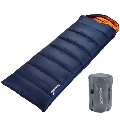 Produktbild von Skandika Deckenschlafsack Iceland Single | Schlafsack Outdoor für Erwachsene, 3 Jahreszeiten mit Baumwolle, 220 x 80 cm, als Doppelschlafsack nutzbar
