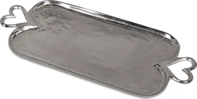 Produktbild von Deko Tablett 25x51cm mit Herz-Griff aus Aluminium formano