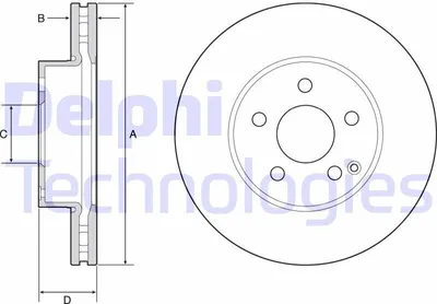 Produktbild von 2x DELPHI Bremsscheibe BG4945C passend für MERCEDES-BENZ E-Klasse Coupe (C207)