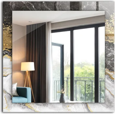 Produktbild von Bedruckter Spiegel - Wandspiegel - Dekorativer - Modern - 60x60 cm - Abstraktion Von Marmoradern