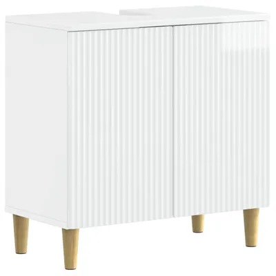 Produktbild von vidaXL Waschbeckenschrank ARNHEM Hochglanz Weiß 59,5 x 31,5 x 59 cm