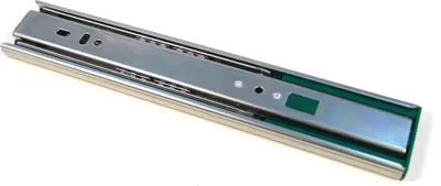 A single drawer slide is positioned diagonally on a white background.