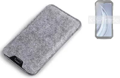 Produktbild von K-S-Trade Filz Handyhülle kompatibel mit Doogee V30 Schutzhülle Filztasche Filz Tasche Case Sleeve Handy Hülle Filzhülle grau