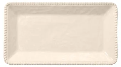 Produktbild von Rechteckiges Tablett aus cremefarbenem Melamin mit Kordelrand, 43,5 x 21 x 2,5 cm