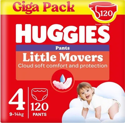Obrázek produktu pro Huggies Huggies® Little Movers dětské plenky, velikost 4 (9 až 14 kg), 120 plen s motivy Disney©, Giga-Pack