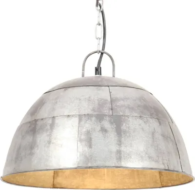 Produktbild von The Living Store Hängelampe Vintage Industriestil 25 W Silbern Rund 41 cm E27