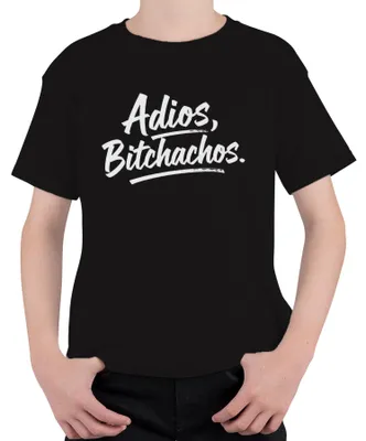Produktbild von Adios Bitchachos lustig sarkastisch Abschied Geschenk Urlaub Uni Kinder T-Shirt, Schwarz, 140
