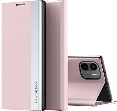 Produktbild von Redmi A1 Hülle, Leder PolyurethanMagnetisch Klapp Stand Schutzhülle für Xiaomi Redmi A1 Pink