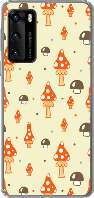 Produktbild von MuchoWow® Handyhülle Schutzhülle Hülle für Telefoonhoesje Huawei P40 Muster - Pilz - Orange Silikon Softcase Handy Hülle - Handytasche