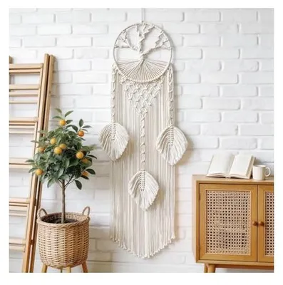 Produktbild von Baum des Lebens Traumfänger Makramee, Traumfänger Boho, Boho Wandtraumfänger, Mit dem Segen der „Bewahrung der Schönheit“ Geeignet für Schlafzimmer, Wohnzimmer und Eingangshallen