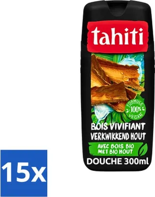 Image de Gel douche Tahiti – Bois bio rafraîchissant – 100 % vegan – 300 ml - Pack économique - 15 pièces