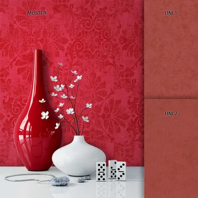 Produktbild von NEWROOM Tapete Rot Vliestapete Ornament - Wohnzimmer Barock      Glamour