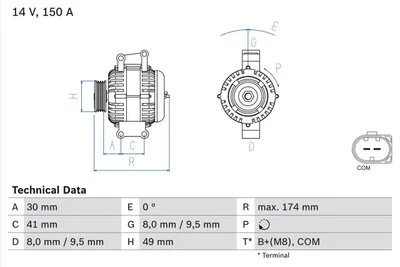 Produktbild von BOSCH 0 986 046 270 Generator x
