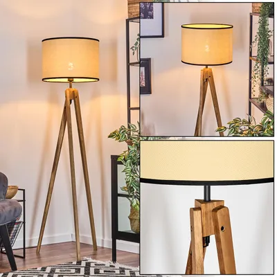 Produktbild von Tamarispa Stehlampe aus Holz/Papiergeflecht in Natur/Schwarz