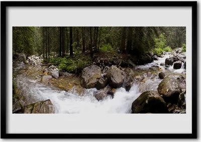 Produktbild von Bild 70x50 MDF-Rahmen Wandkunst Forest River Wasserfälle