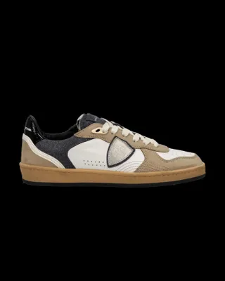 Produktbild von Philippe Model Paris Sneakers für Damen, Modell PGLD XG01 PGAL, niedriger Schuh, Mix aus Materialien, Glitzer, Weiß, Schwarz
