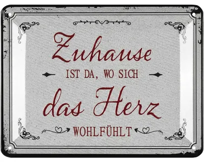 Produktbild von LANOLU Retro Blechschild ZUHAUSE, Geschenk zum Einzug, Richtfest Geschenk, Metallschilder Familienregeln, Schilder mit Sprüchen 15x20cm