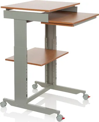 Zdjęcie produktu dla hjh OFFICE Biurko stojące WORKSTATION Biurko stojące z regulacją wysokości, biurko stojące na laptopa do domu i biura, wysokość 71,5–107,5 cm