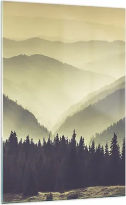 Produktbild von Bilder auf glas - Einteilig - Berge Wald Natur - 70x100cm - Glasbilder - Wandbilder - Bilder - zum Aufhängen bereit - Wanddekoration aus Glas - Glas Bilder - Wandbild auf Glas - GPA70x100-3820