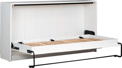 Produktbild von Schrankbett 90 x 200 Horizontal HB-90 Weiß Matt SLEEPBOX Wandklappbett