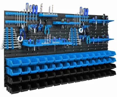Obrázek produktu pro Nástěnný organizér pro nářadí – úložný systém do garáže – 60 háčků