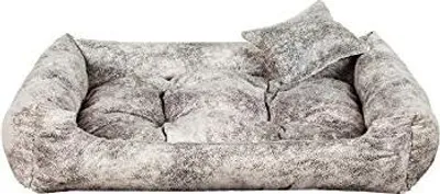 Produktbild von Hundebett EKO – Elegantes Hundesofa aus Ökoleder, pflegeleichte Hundeliege und langlebiges Hundekissen in hoher Qualität (S - 65x55, Marmuriert)