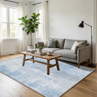 Obrázok produktu pre Moderná modrá podlahová rohož 60x90 cm s protišmykovou vrstvou