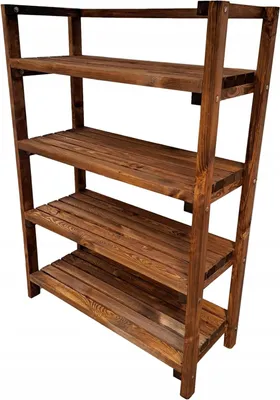 Produktbild von HolzGarden Holzregal Stehend 86x120x35 cm Schwerlastregal 320 kg Imprägniert Kiefer Teak Kellerregal Ablageregal Küchenregal