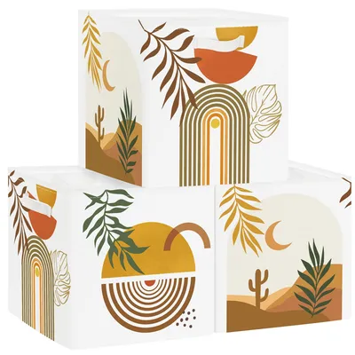 Produktbild von Set aus 3 Aufbewahrungsboxen für Kinder - Faltbare Spielzeugbox in Braun