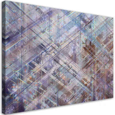 Produktbild von Leinwandbild abstrakte geometrische formen 120x80 cm Feeby blau wandbild bereit zum aufhängen