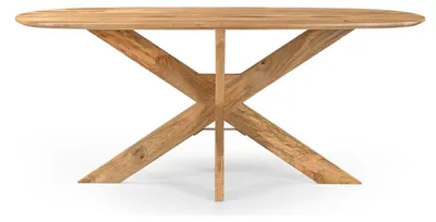 Produktbild von Esstisch Runa Oval aus Mangoholz 220cm - Hellbraun