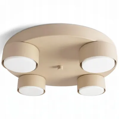 Produktbild von LUXOLAR Deckenleuchte rund 4-flammig GX53 LED Beige RAL 1019 flach 7 cm