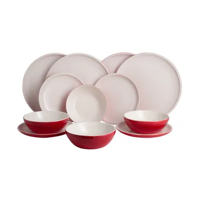 Zdjęcie produktu dla Komplet naczyń ceramicznych dla 4 osób Vintage Cuisine Czerwony