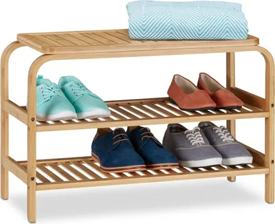 Image de Banc à chaussures en bambou
