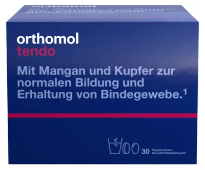 Produktbild von Orthomol Tendo - Mikronährstoffe für die normale Bildung und den Erhalt von Bindegewebe - mit Mangan und Kupfer - Granulat/Tablette/Kapseln, 30 St. Tagesportionen