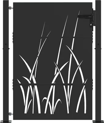 Image de vidaXL Portail de jardin noir 110 x 155 cm Acier thermolaqué