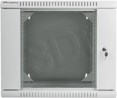 Produktbild von Szafa komunikacyjna, szafa rack Lanberg 19” dwusekcyjna do montażu naściennego 9U, 600x600 do samodzielnego montażu (płaska paczka), szara