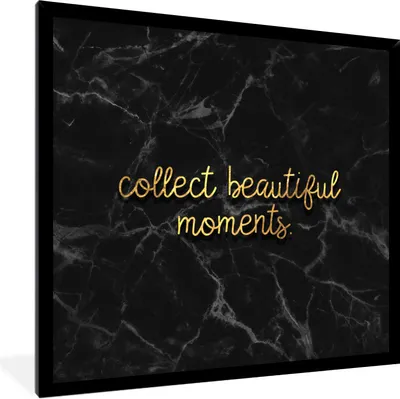 Produktbild von MuchoWow® Gerahmtes Poster Zitate - Sprichwörter - Gold - Marmor 40x40 cm - Poster mit Schwarzem Bilderrahmen Wandposter Rahmen Foto Bilder - Mit Rahmen - Wanddekoration Schlafzimmer
