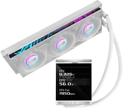 Immagine prodotto di ASUS ROG Strix LC IV 360 ARGB LCD White Edition Prozessor Flüssigkeitskühlung 12 cm Weiß