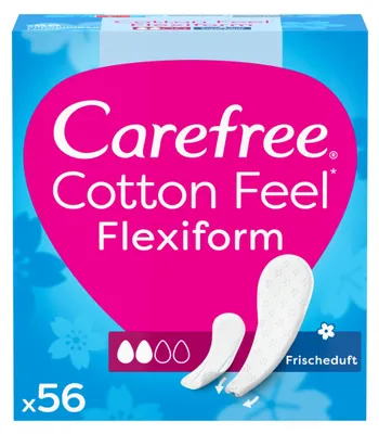 Produktbild von Carefree Baumwolle Feel Flexiform Slipeinlagen 56 Stk. Frischeduft atmungsaktiv
