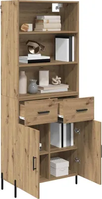 Produktbild von vidaXL Highboard Artisan-Eiche 69,5 x 32,5 x 180 cm Holzwerkstoff