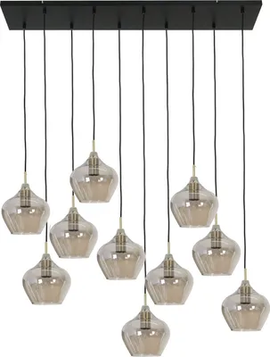 Produktbild von Light & Living Hängeleuchte/Pendelleuchte Rakel - Antik Bronze/Smoke - 10L - 124 x 35 x 60 cm