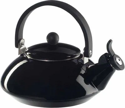 Immagine prodotto di Pentola a induzione in acciaio smaltato nero lucido per piani cottura a induzione, 1,5 l