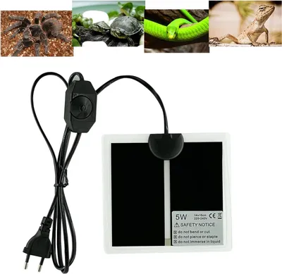 Produktbild von Terrarium Heizmatte 15x14 cm, 5 Watt, Temperaturregelung, fuer Reptilien und Amphibien